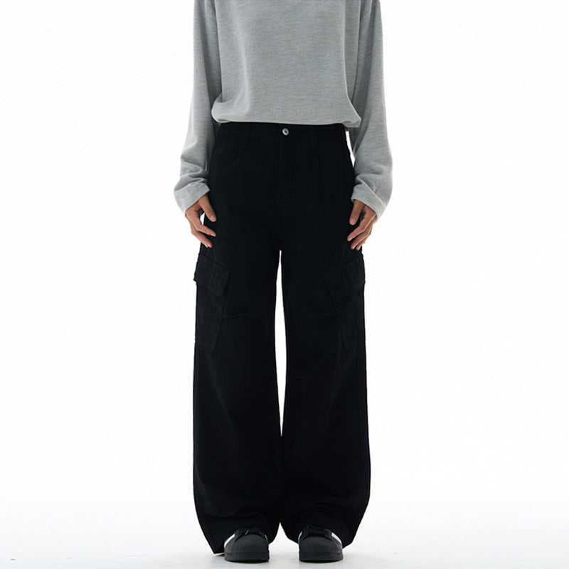 Women Wide Cut Utility Cargo Pants in Palazzo Style with High Waist and Flap Pockets Mune Fashion