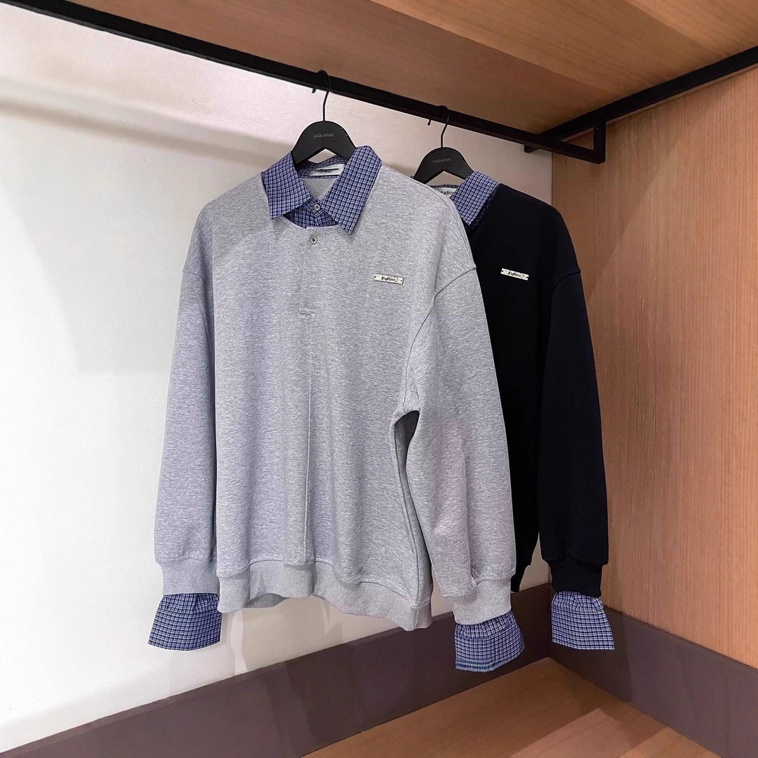 Men's Casual Oversized Sweater with Collar Mune Fashion