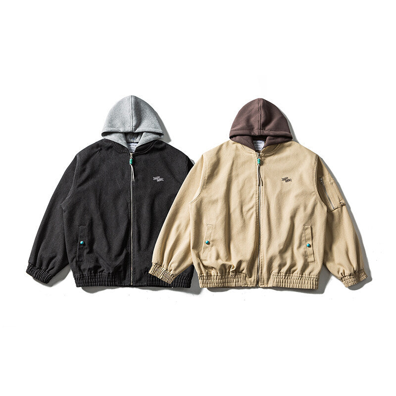 Unisex Oversize Canvas Hoodie with Utility Arm Pocket and Elastic Cuffs Mune Fashion