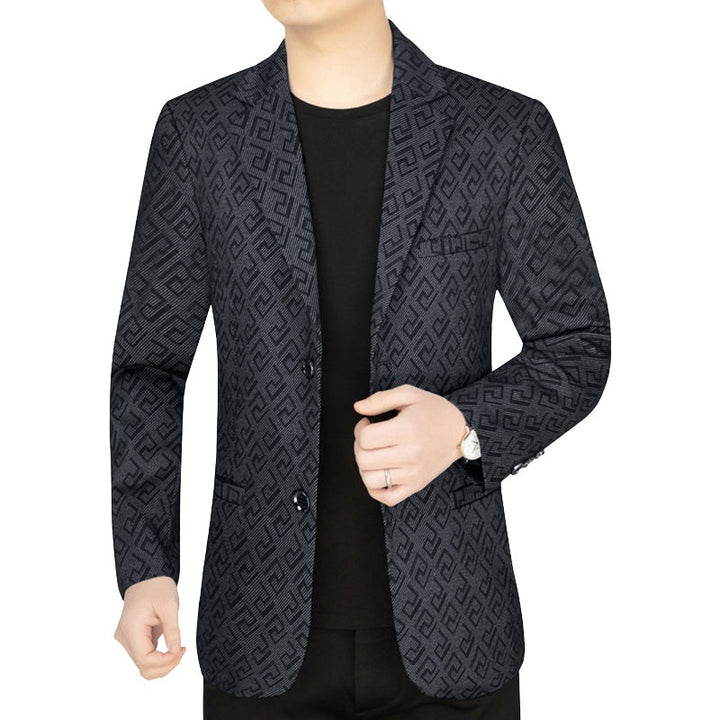 Men's jacquard blazer with geometric structure and partially lined interior Mune Fashion