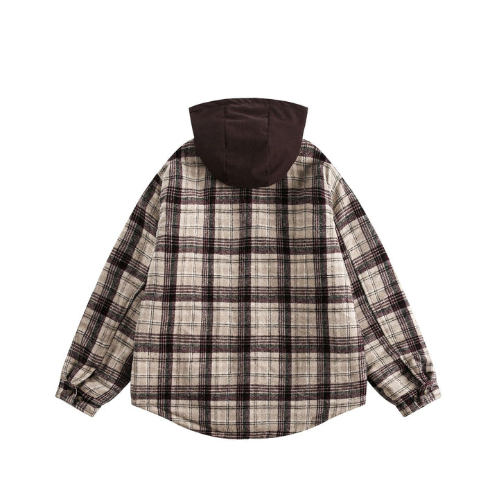 Unisex Oversized Check Shirt with Hood and Teddy Lining Mune Fashion