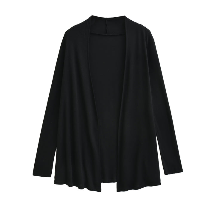 Women Open Flowing Jersey Cardigan with Waterfall Edge Mune Fashion