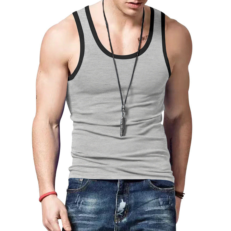 Men's fitted sports top made of elastic cotton blend with contrasting trim Mune Fashion