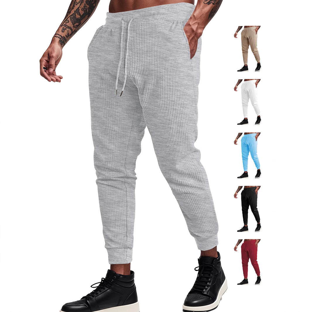 Men's fine-structured jersey lounge pants tapered cut with drawstring waistband and ribbed leg openings Mune Fashion