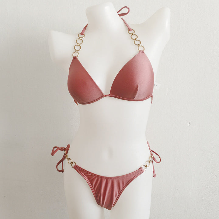 Women Triangle Bikini with Elegant Gold Details Mune Fashion