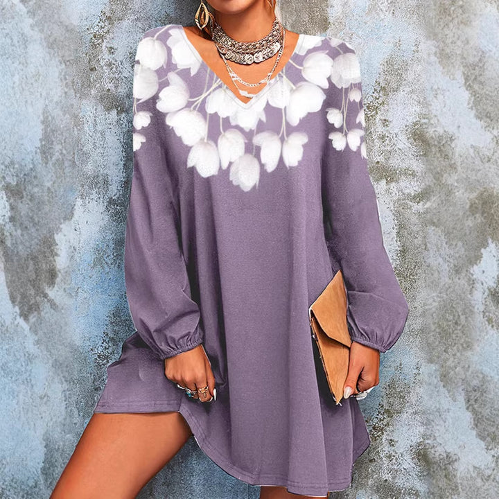 Women's V-Neck Tunic Dress Mune Fashion