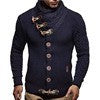 Men's chunky knit cardigan with shawl collar, toggle closures, and cable knit sleeves Mune Fashion