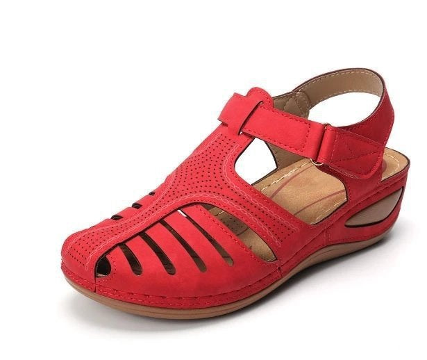 Ladies nan closed slingback sandals with perforated upper material, ergonomic comfort footbed and lightweight wedge heel Mune Fashion