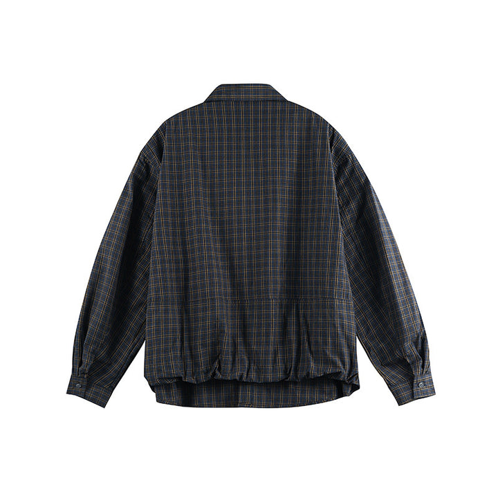 Unisex Boxy-checkered overshirt made of cotton blend with chest pocket and loose fit Mune Fashion