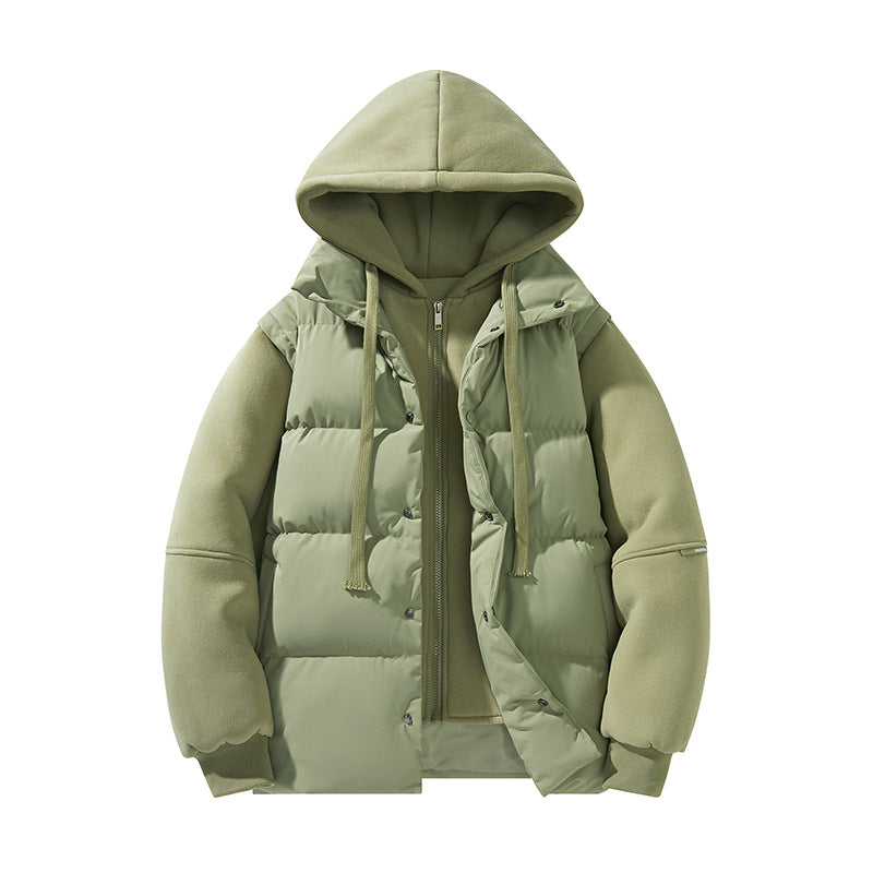 Men's hybrid quilted jacket with integrated hood fleece inner layer Mune Fashion