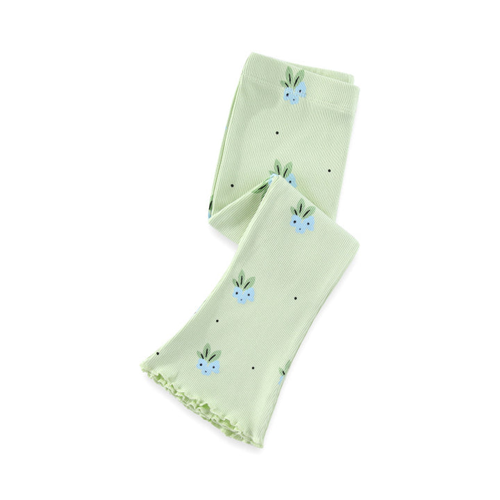 Girls Flared Leggings with Colorful Flower Pattern Mune Fashion