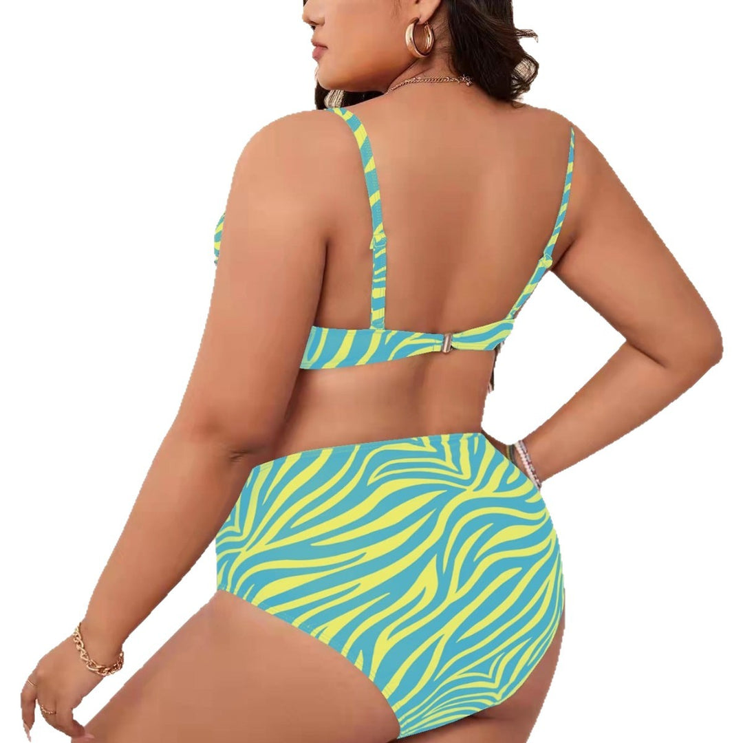 Women's Two-Piece Bikini Set with Playful Zebra Design Mune Fashion