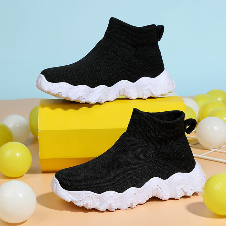 Women's nano elastic knitted sock shoe with ergonomic wave platform sole Mune Fashion