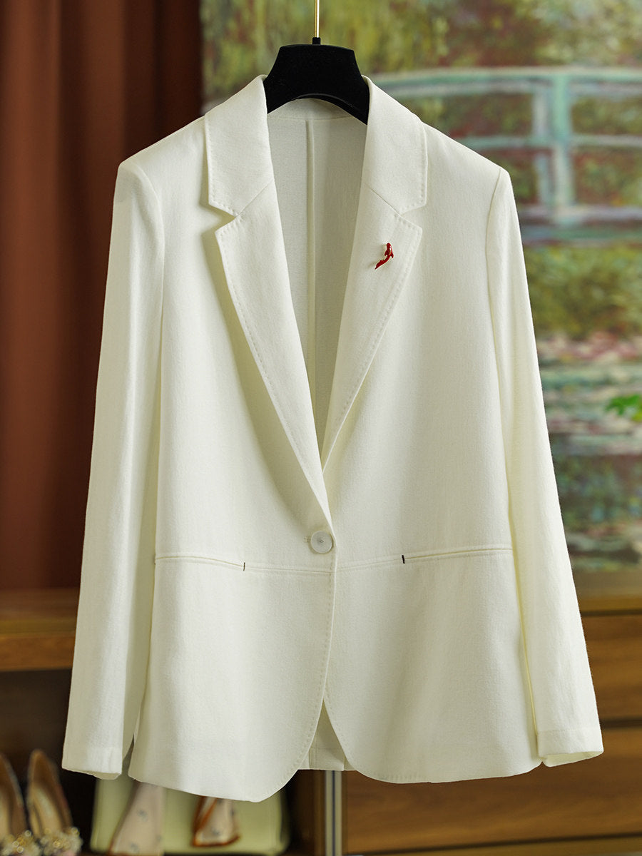 Women Elegant Linen Blazer Mune Fashion