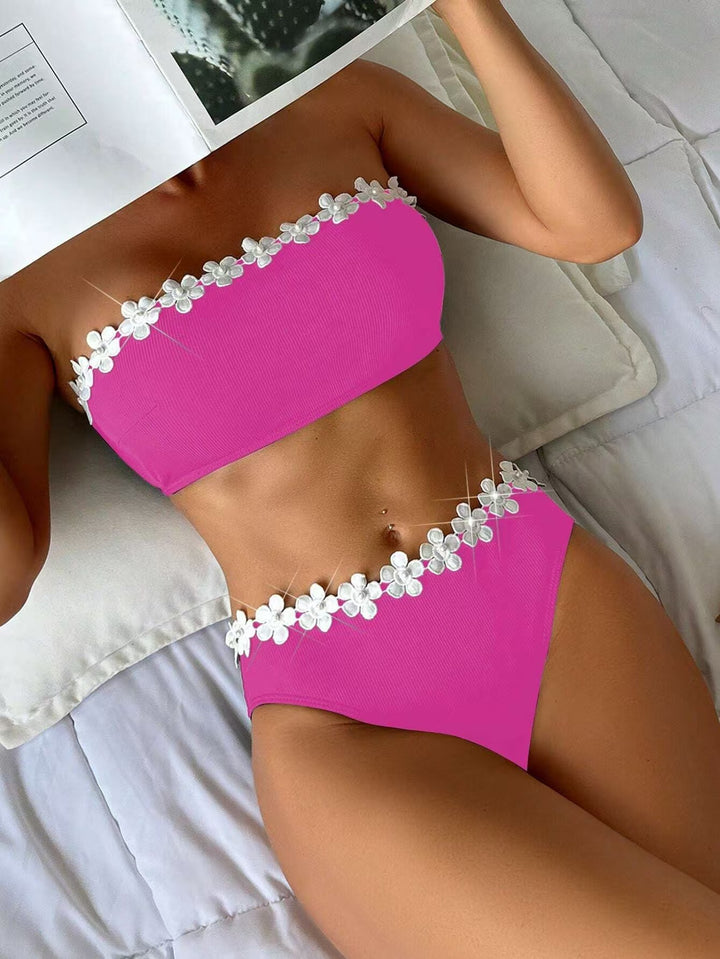 Women's bandeau bikini with floral accents Mune Fashion