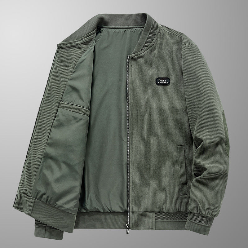 Men's corduroy bomber jacket with fine wide cord structure and lining Mune Fashion
