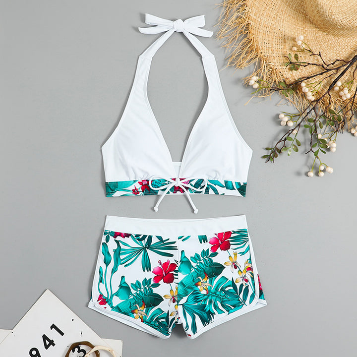 Women's bikini set with floral pattern and removable push-up bra Mune Fashion