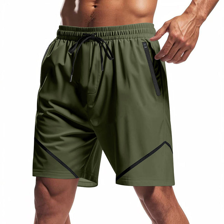 Men's breathable training shorts with zippered pockets and elastic drawstring waistband Mune Fashion