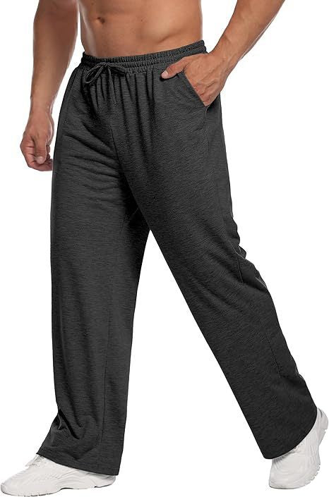 Men's loose-fitting lounge pants made of soft jersey with drawstring, elastic waistband, and straight leg Mune Fashion