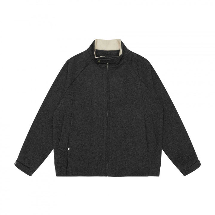 Men's Boxy Zip Blouson Jacket with Stand-Up Collar, Raglan Sleeves, and Concealed Zipper Mune Fashion