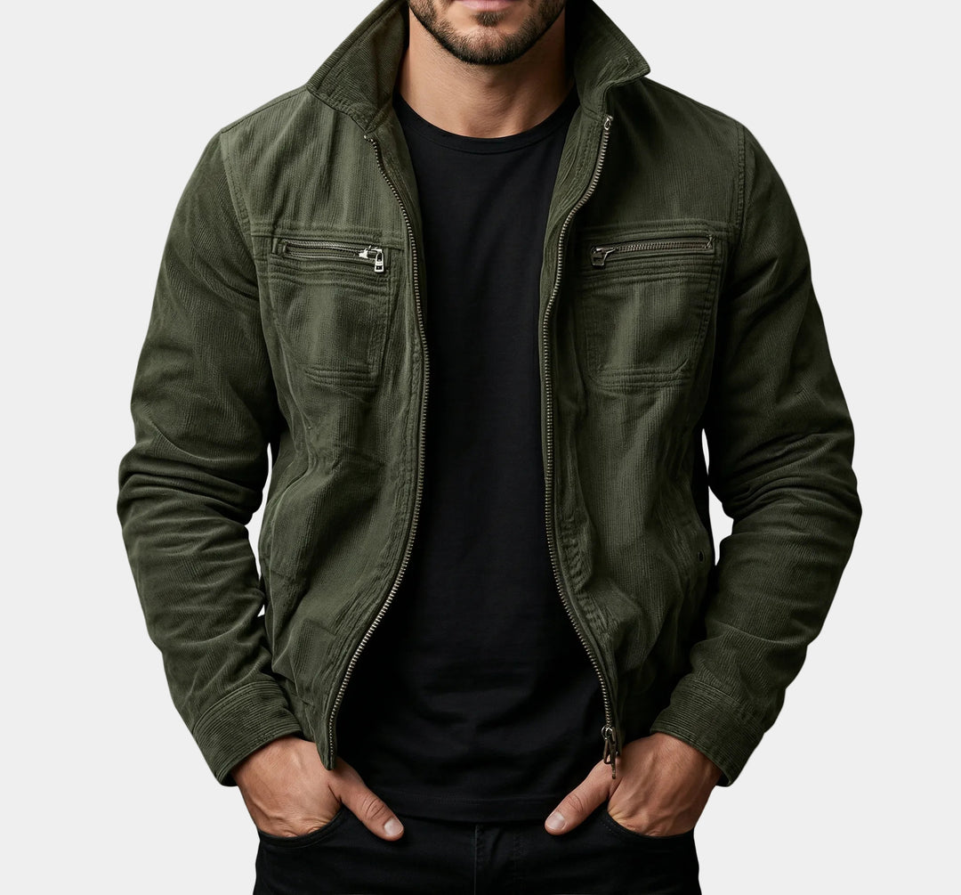 Men's Fashion Transitional Utility Jacket with Zipper