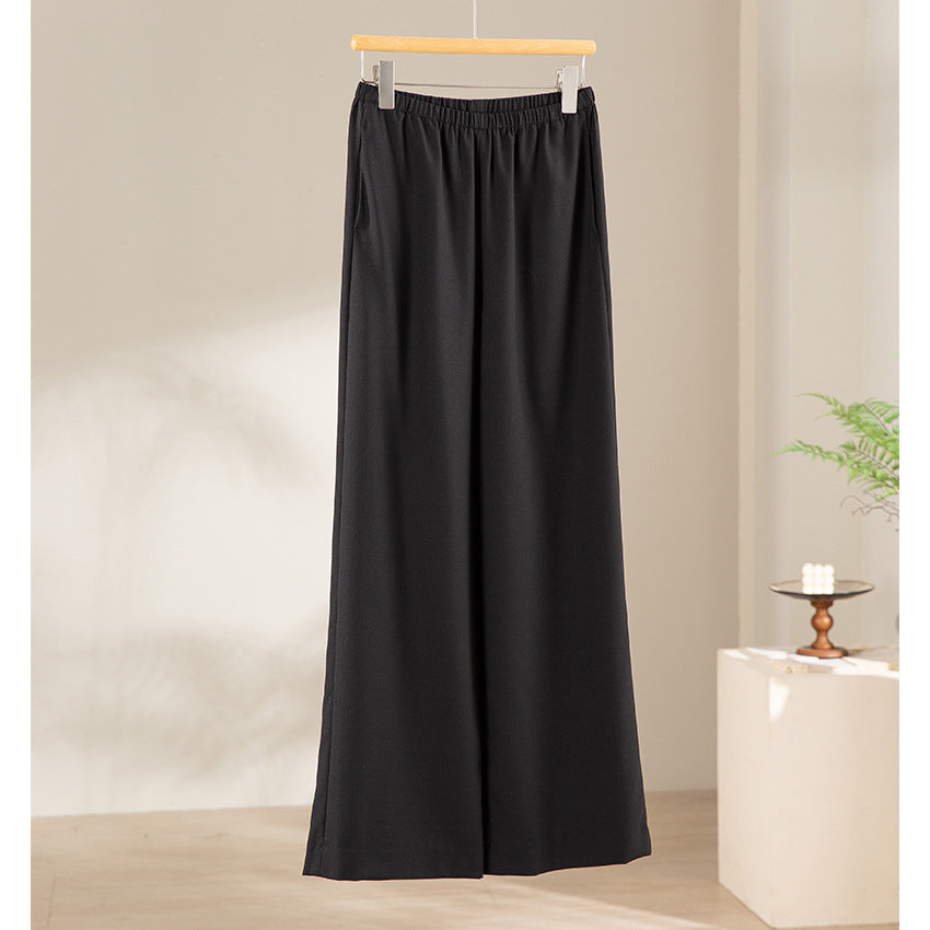 Women's Oversize Satin Blouse in Shirt Cut with Classic Collar and Rounded Hem Mune Fashion