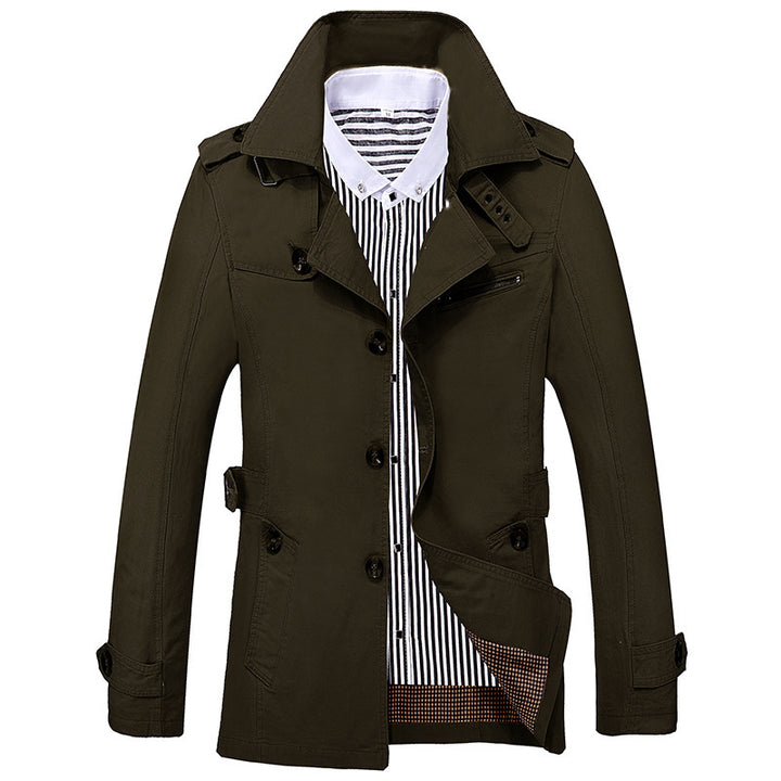 Men's lightweight cotton field coat with shirt collar, epaulets, and chest zip Mune Fashion