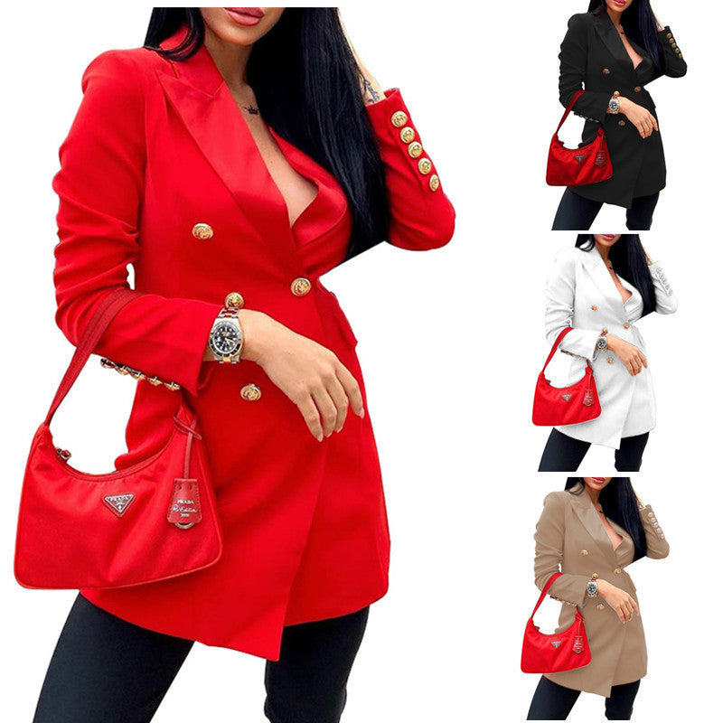 Women's Small Nylon Shoulder Bag with Chain Strap and Triangle Logo Mune Fashion