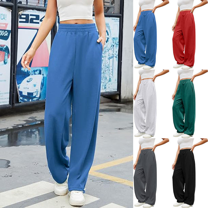 Women's nan locker falling sweatpants with extra wide leg, high waistband and drawstring Mune Fashion