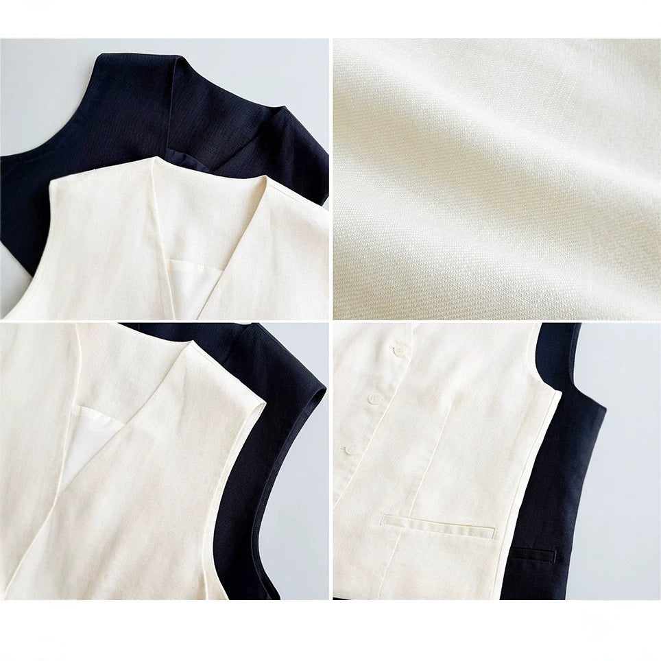 Women's Trendy Linen Vest Mune Fashion