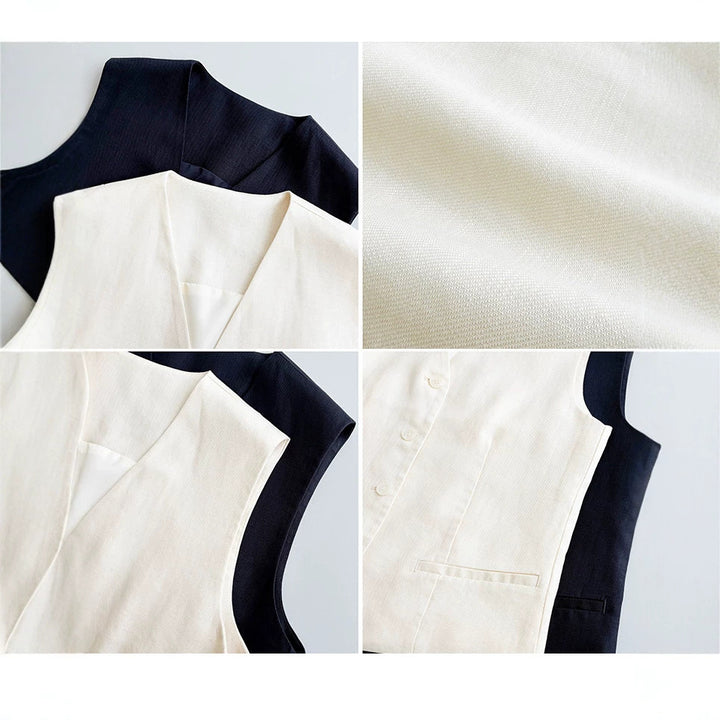 Women's Trendy Linen Vest Mune Fashion