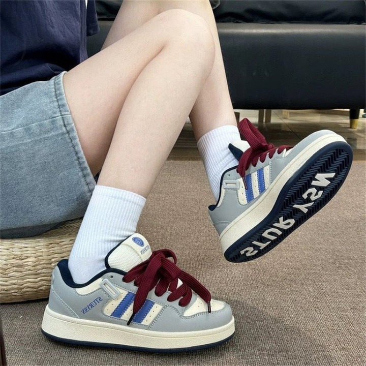 Women's fashionable sneakers with thick, padded soles and elastic laces Mune Fashion
