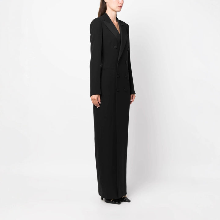 Women's Double-Breasted Blazer Dress with Satin Lapels Mune Fashion