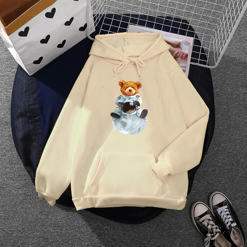 Women’s soft oversized hoodie with kawaii mushroom frog print, kangaroo pocket, and ribbed cuffs Mune Fashion