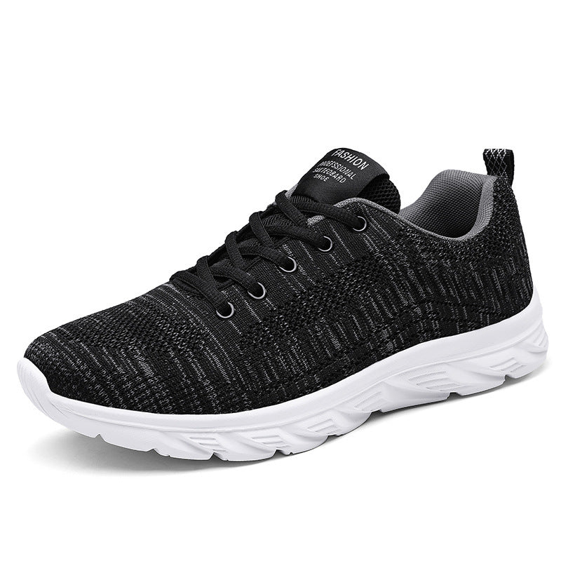 Men Breathable Knit Running Sneakers with Cushioned Wave EVA Sole Mune Fashion