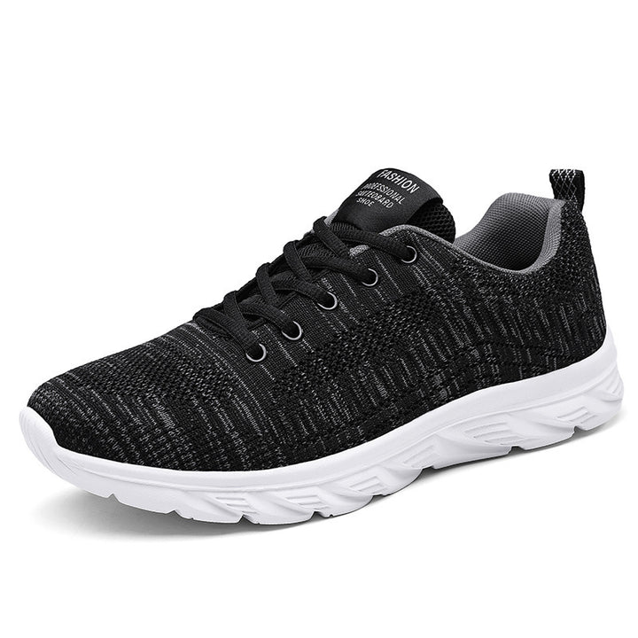 Men Breathable Knit Running Sneakers with Cushioned Wave EVA Sole Mune Fashion