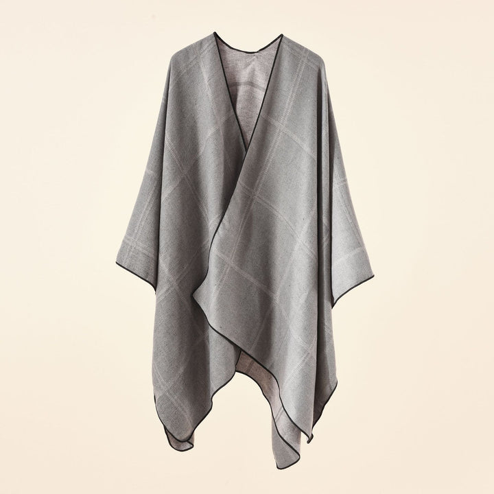 Women's knit poncho in paisley jacquard with open front Mune Fashion