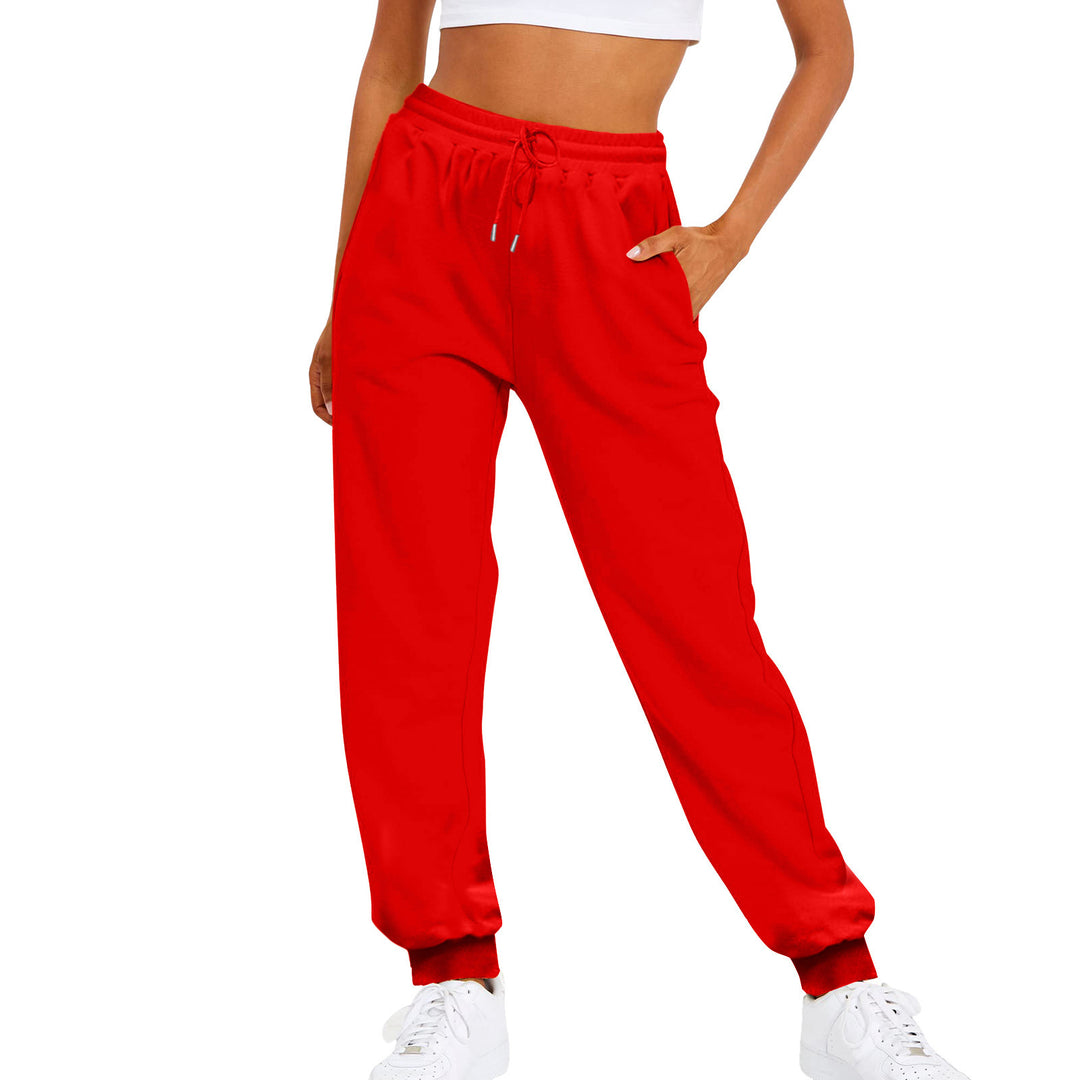 Women's comfortable jogging pants with drawstring, side pockets, and ribbed ankle cuffs Mune Fashion