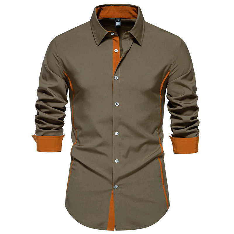 Mune | Men's Long Sleeve Shirt with Contrast Stitching and Modern Cut