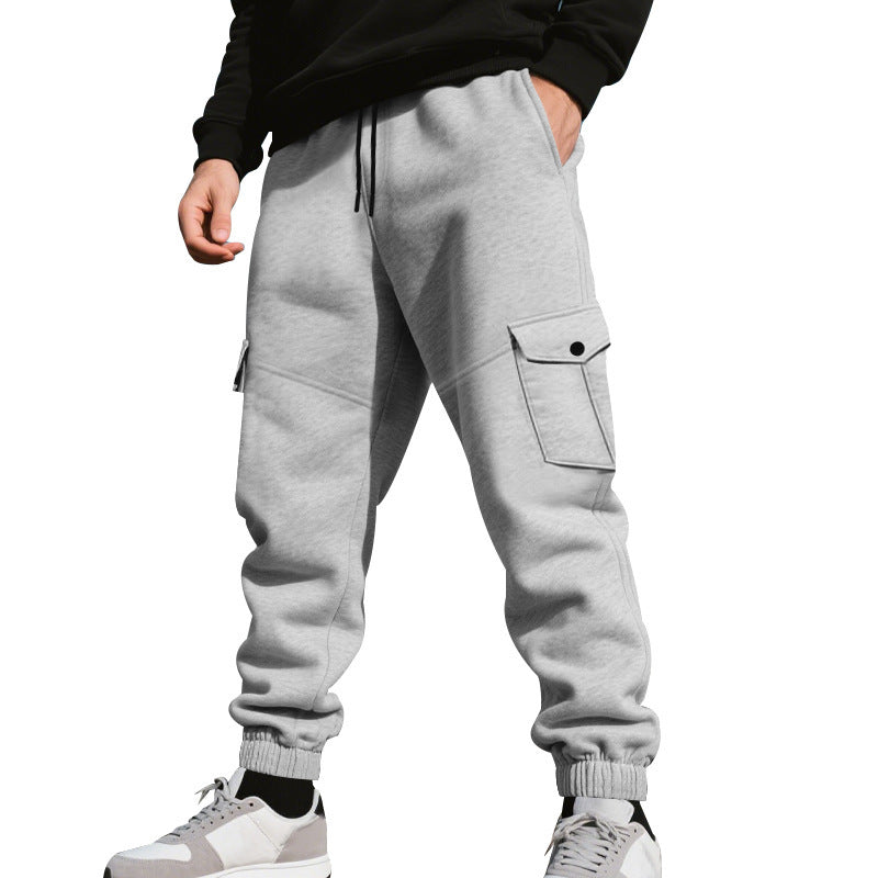 Men's urban-military cargo joggers with knee-quilted inserts, side flap pockets, and ribbed leg openings Mune Fashion