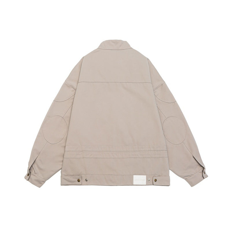 Unisex Boxy-Zip jacket in oversized cut with stand-up collar and tonal logo embossing Mune Fashion