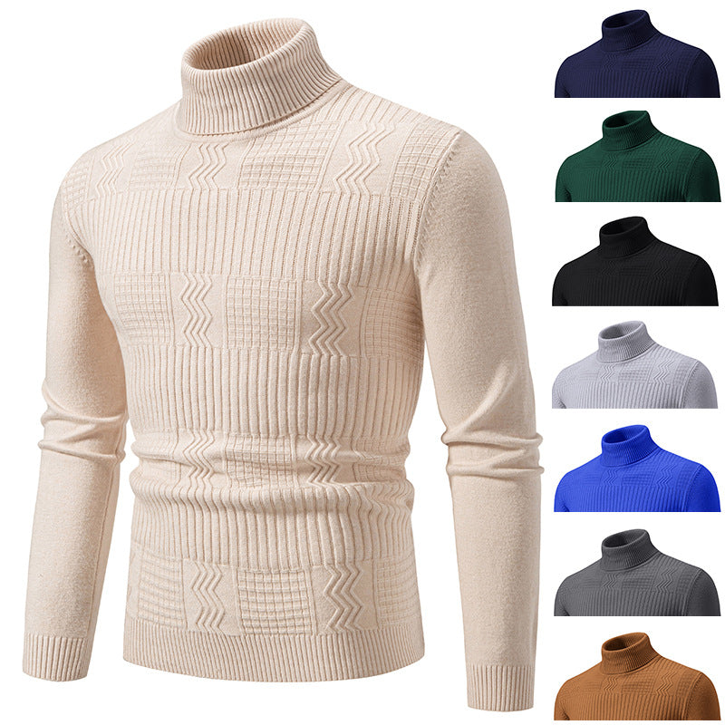 Men's turtleneck sweater with textured knit and fitted silhouette Mune Fashion