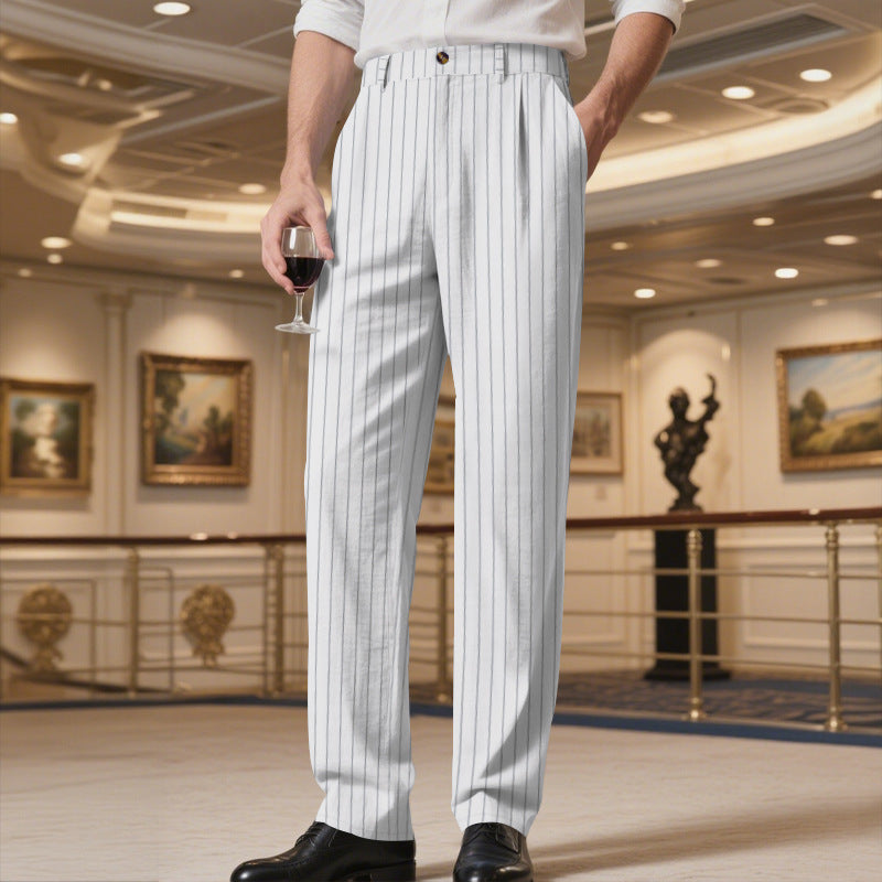 Men's elegant suit trousers with fine pinstripes and a comfortable fit Mune Fashion