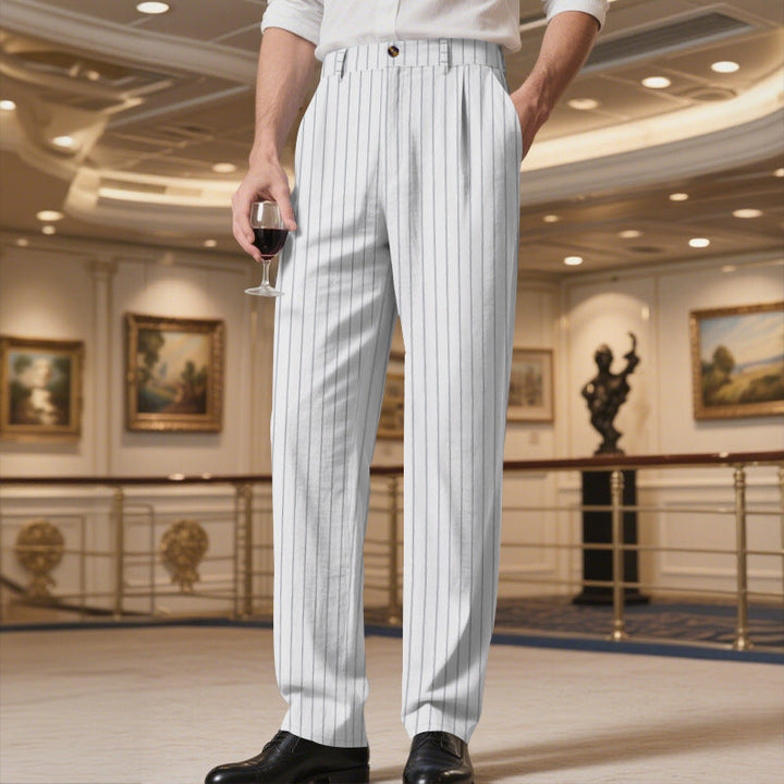 Men's elegant suit trousers with fine pinstripes and a comfortable fit Mune Fashion