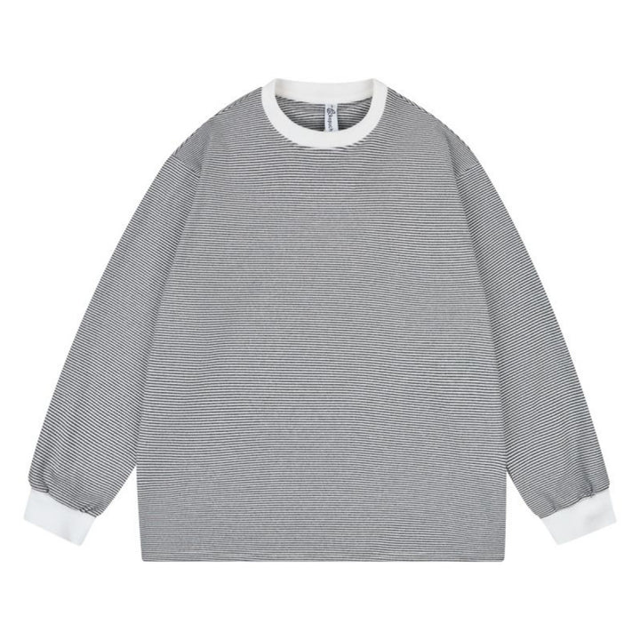 Unisex Wide Striped Long Sleeve in Oversized Cut with Ribbed Cuffs Mune Fashion