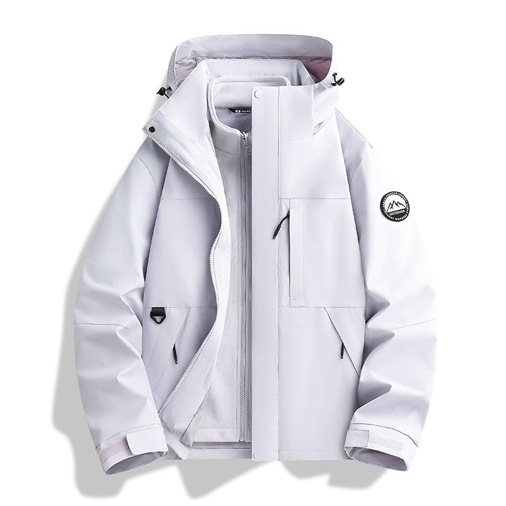 Women's Water-Repellent Parka with Removable Fleece Inner Jacket and Hood Mune Fashion