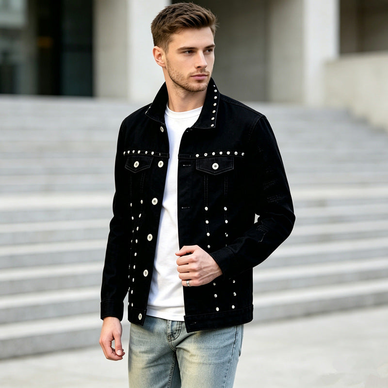 Men's Fashion Jeans Jacket with Studs Mune Fashion