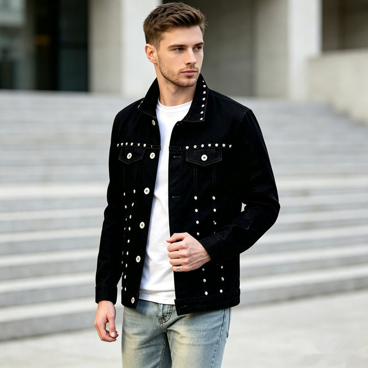 Men's Fashion Jeans Jacket with Studs Mune Fashion