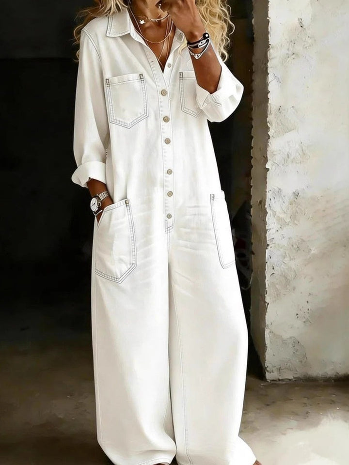 Women's Fashionable Denim Maxi Dress