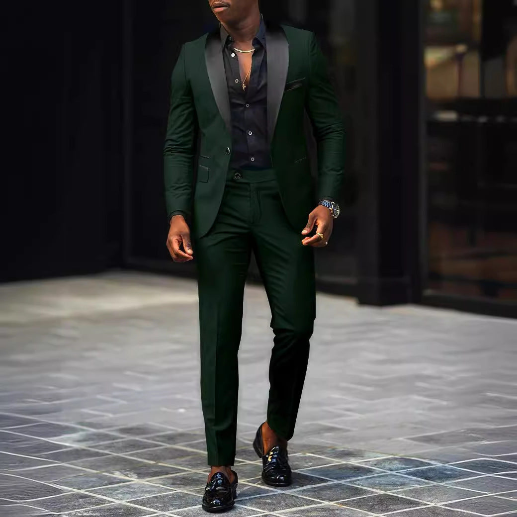Men's narrow cut tuxedo with satin lapels and slim-fit trousers Mune Fashion